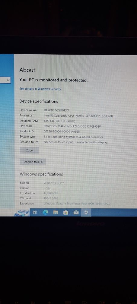 Laptop Lenovo B50-30