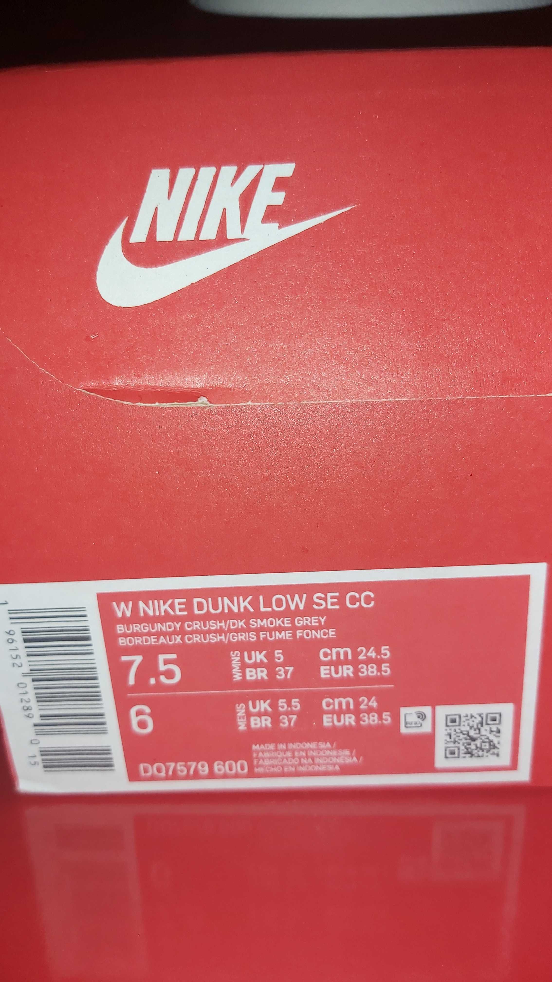 Nike Dunk Low SE "Burgundy Crush" - Номер 38.5
