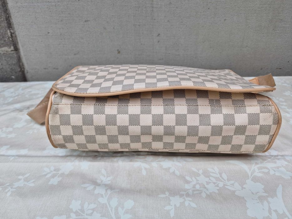 Louis Vuitton, poseta dama, geanta messenger din piele ecologica, Bej