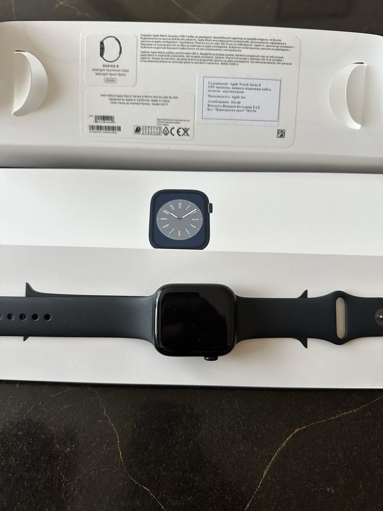 Apple watch 8 45 mm ейпъл часавник 8 45мм като нов