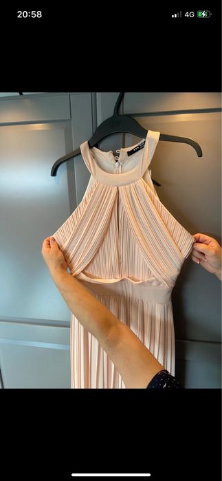 Rochie lunga de ocazie, roz,  marimea S