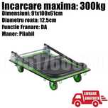Platforma Carucior Transport Marfa Bidoane 4 Roti 300kg LivratGRATUIT