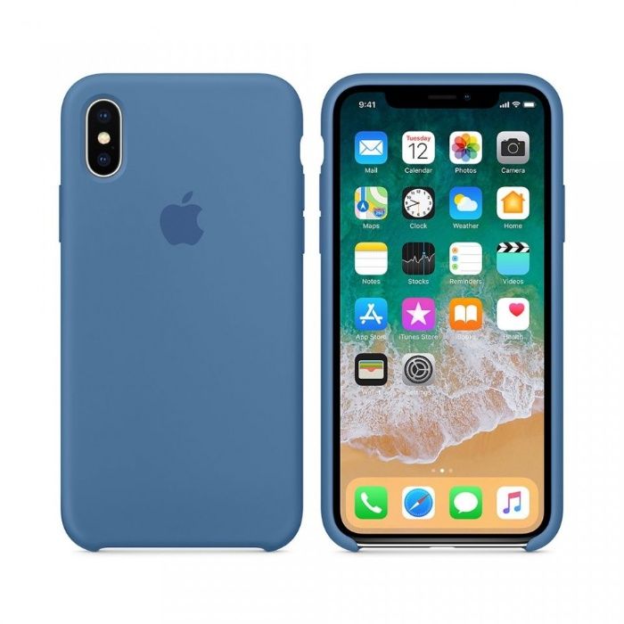 Husa Apple iPhone X, Silicon antisoc, Albastru