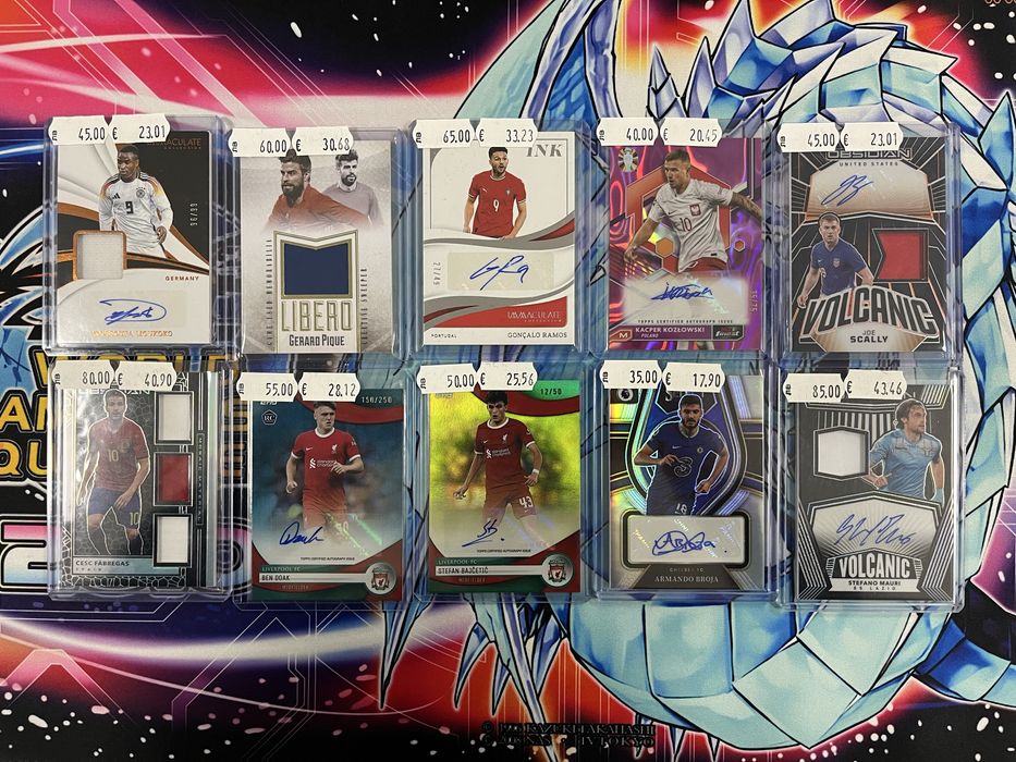 Topps Panini Футболни карти с автографи и части от екип