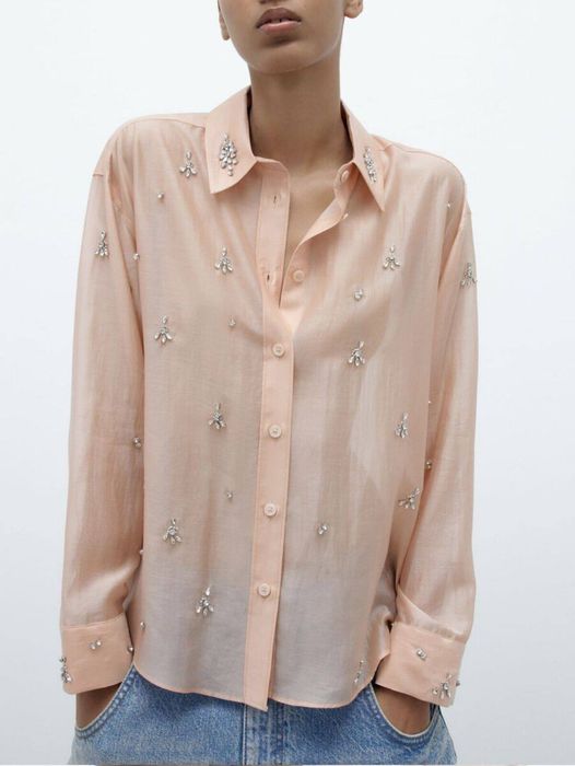 Рубашка Zara  с камушками