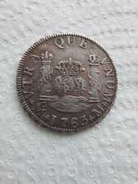Moneda argint 2 Reals 1763 Mexic Carlos III