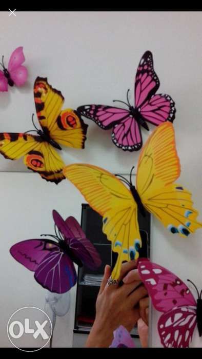 Fluturi decorativi 3D,galben