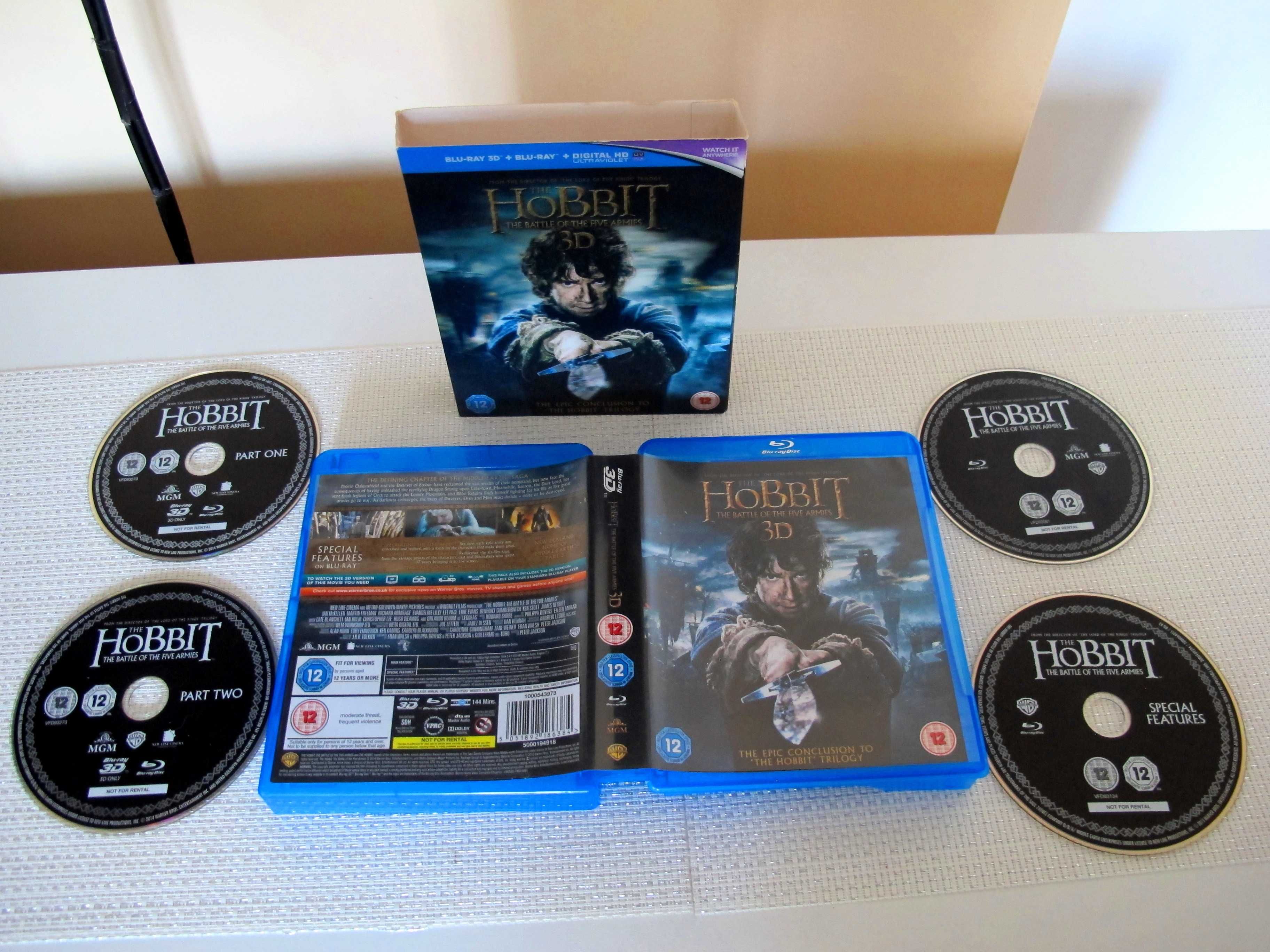 Hobbit Trilogy 3D + 2D Blu Ray 12 диска за колекционери