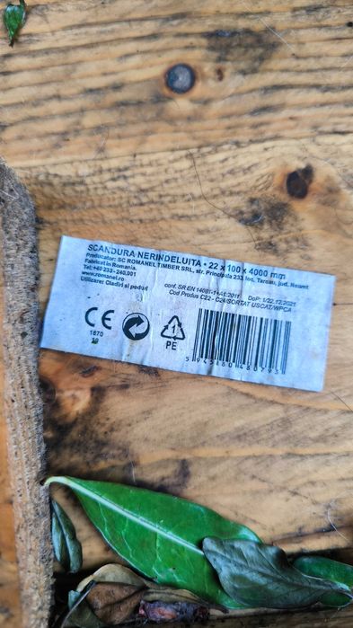 Scândură nerinduită 22 x 100 x 4000mm (4m), aprox. 15buc, preț/buc