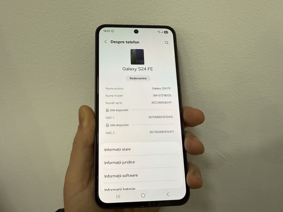 Samsung Galaxy S24 FE 5G, 128 gb, 8 gb ram, Black