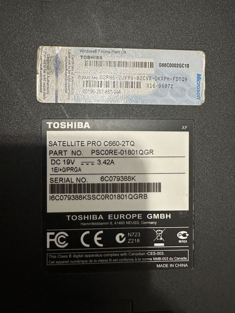 Laptop Toshiba Satelitte C660