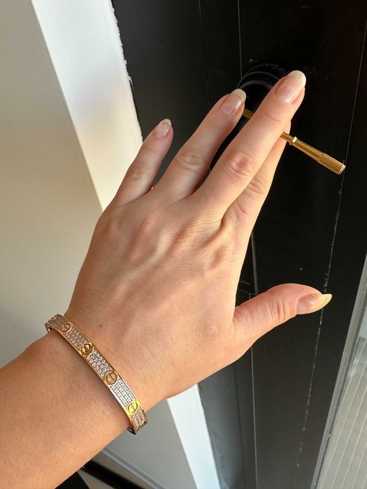 Bratara Cartier full cristale 16 dama rose