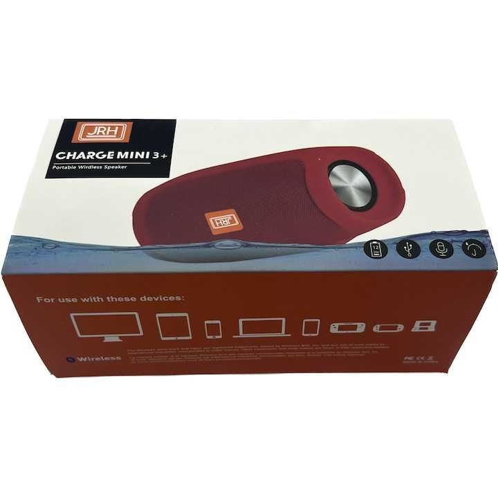 Преносима колонка JRH, Charge 3 mini+, Bluetooth, IP67, Червен