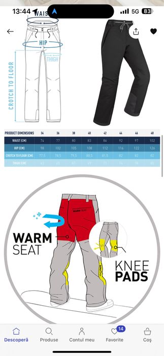 Pantalon confortabil și izolator snowboard 100 XS FEMEI