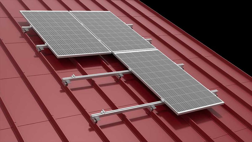KIT Structura montaj 3 panouri fotovoltaice acoperis tabla faltuita
