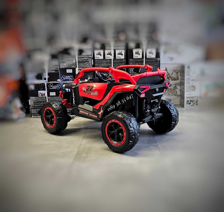 ТОП ЦЕНА!НОВО!Акумулаторен джип Kansas RED с 24V батерия,меки гуми,4x4