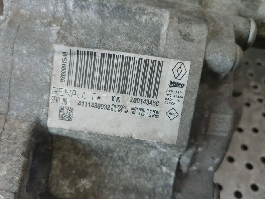 compresor clima ac 1.5 dci k9kc612 dacia dokker duster clio 4 sandero 2 926009154r