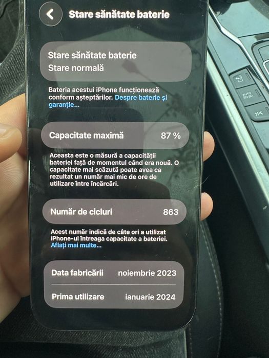 Iphone 15 Pro, 87 baterie