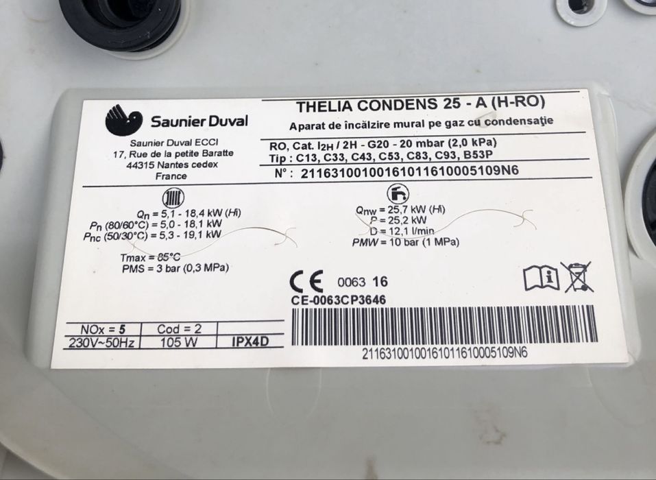 Piese Saunier Duval Thelia condens 25-30 kw