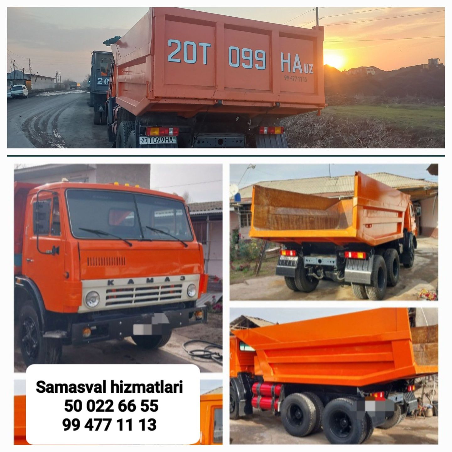 Kamaz va Zil xizmatlari...  Chinoz   Qum...