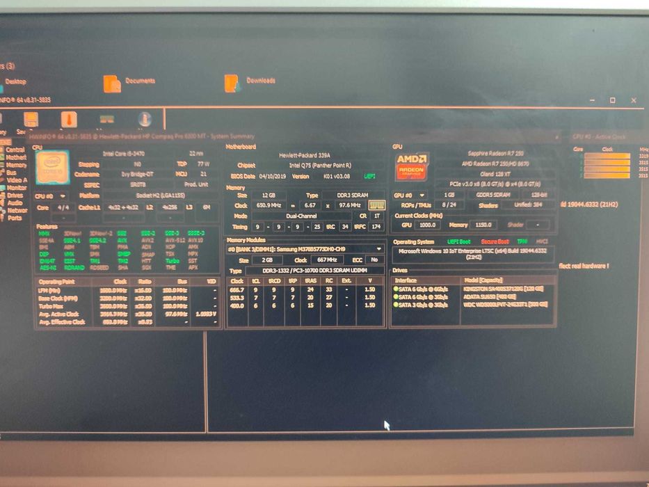 unitate pc desktop HP Compaq Pro 6300 MT + monitor + boxe