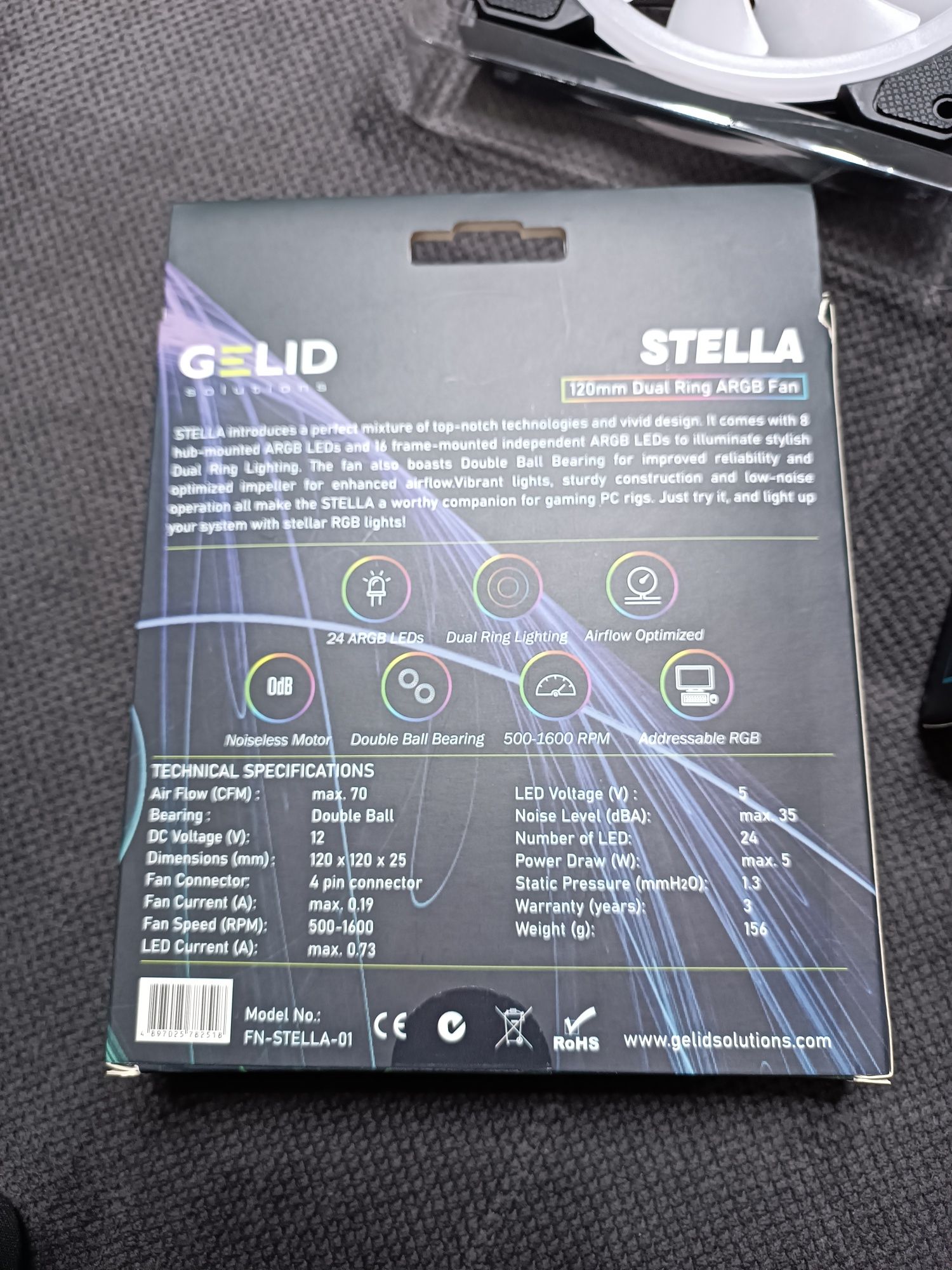 Вентилатор Gelid Solutions STELLA ARGB, черен - FN-STELLA-01
Изчерпан