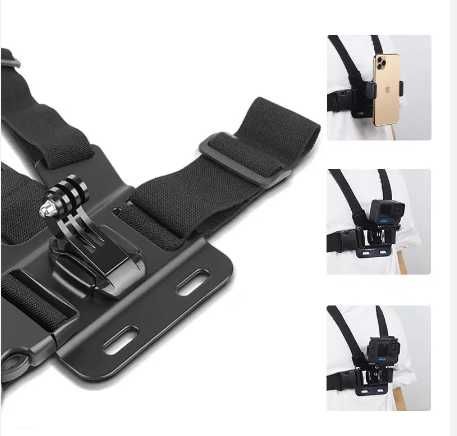 Suport de piept pentru telefon si GoPro cu diferite functii