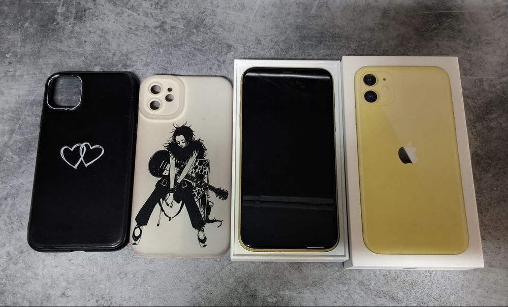 iPhone 11, 64gb storage, Culoare galbenă +Huse gratis