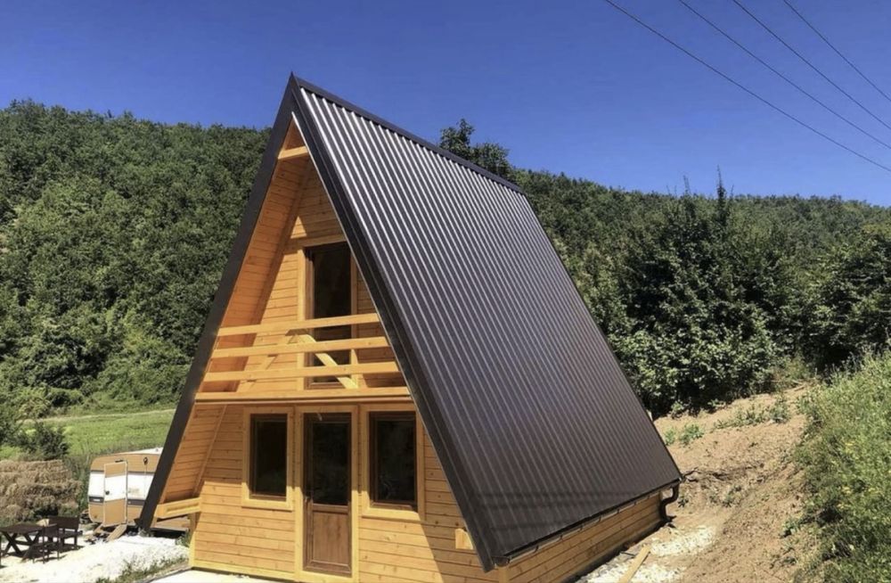 Cabane tip A frame , acceptam variante auto