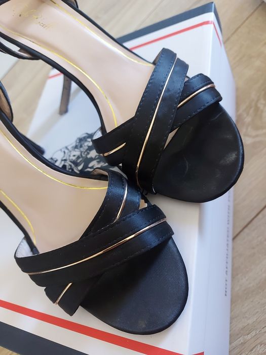 ДАМСКИ Черни сандали на тънък ток Paolo Boticelli