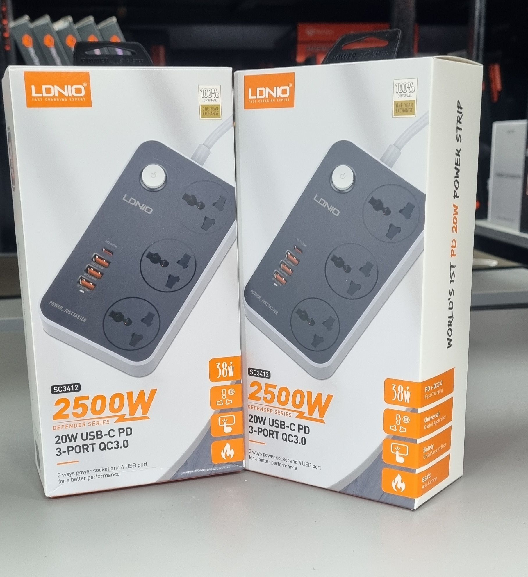 Сетевой фильтр Ldnio SC3412 3 розетки, 38 вт