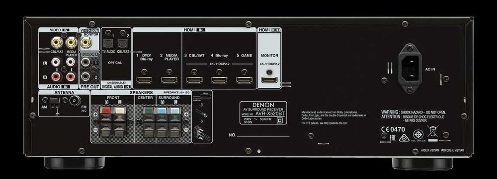 Receiver Denon AVR-X520BT