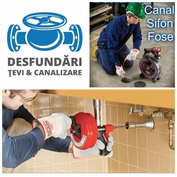 Desfundare Desfundări țevi canalizare cu rac electric Profesional