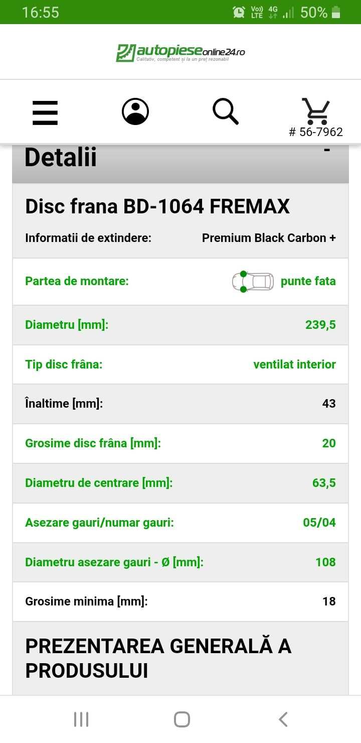 Vand 2Discuri frana Fremax Carbon.Noi.