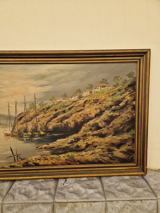 Страхотна антикварна майсторска картина масло върху платно