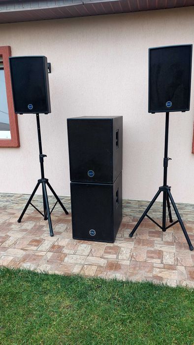 Sistem audio profesional 2 basi+2 boxe+mixer amplificat