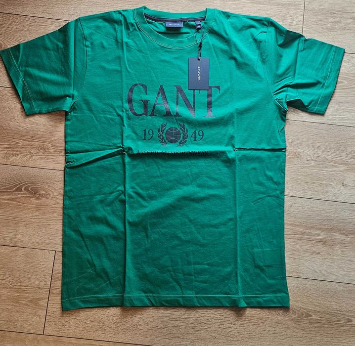 Tricou Gant, verde, logo supradimensionat , L nou cu eticheta