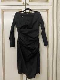 Дизайнерское черное платье-футляр