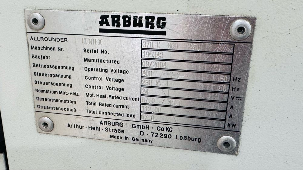 Шприц машина Arburg Vario 370 C 800 250