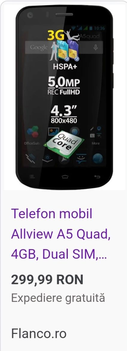 Vand telefon Allview A5 Quad