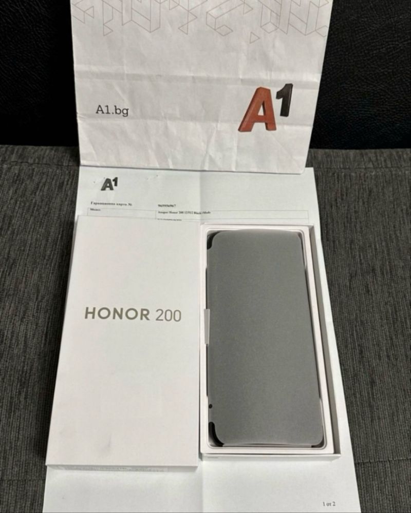 КАТО НОВ 512GB Honor 200 12GB 5G Гаранция A1 2026г. Black / Черен