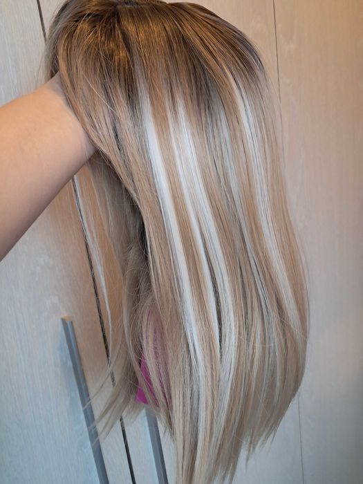 Peruca naturală păr mediu 45 cm, Salvina, Esy Hair(nouă,cu etichetă)