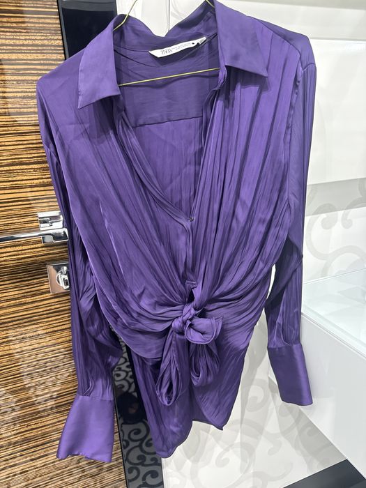 Лилава Сатенена риза М