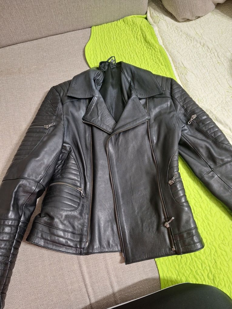 Geaca biker, piele naturala