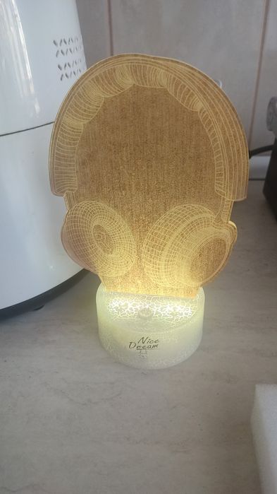 Lampă de noapte 3D Ursuleț de pluș, Iluzie optică, Lamp