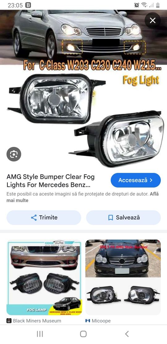 Proiector ceata Mercedes stanga C-Clas W203