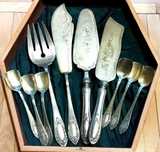 set  lingurite si spatule  din argint masiv  romania
