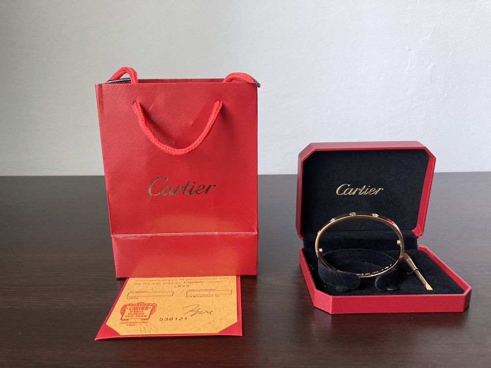 Bratara Cartier 18K Gold Full Box