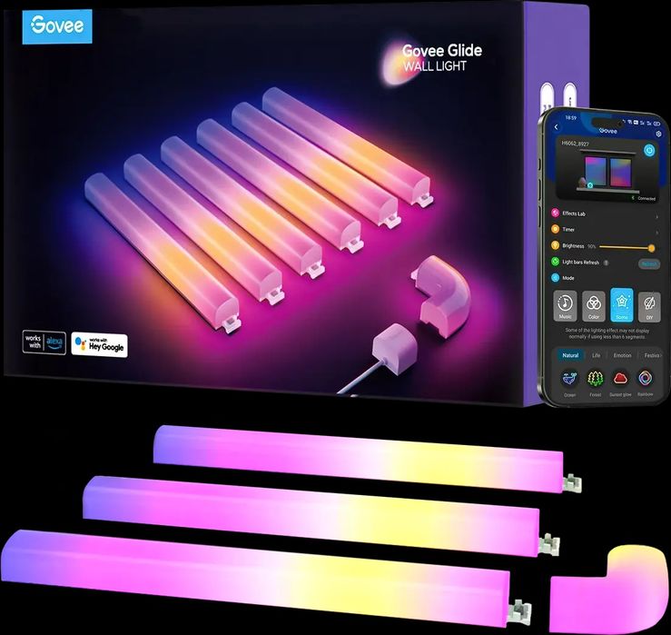 Модулна RGBIC LED стенна лампа, предназначена за TV монитори и др. д