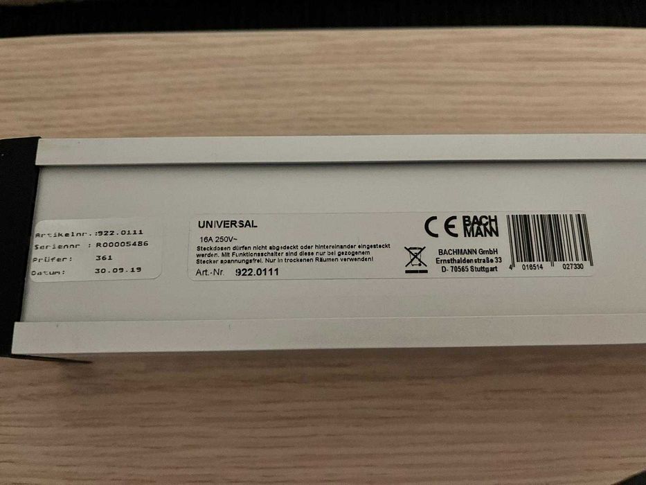 Stecher Desk 1 Bachmann 3 prize + 2 x CAT6a, 16A/250V, Negru/Argintiu